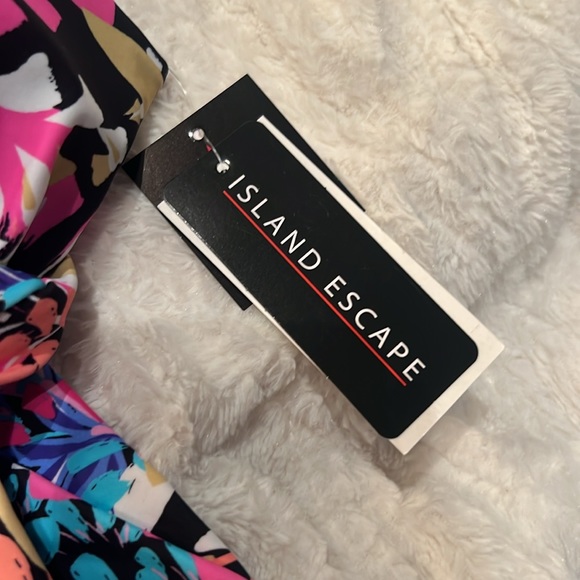 Island Escape tankini top swimwear Tropical-bright details underwire push up 8 - Picture 8 of 11